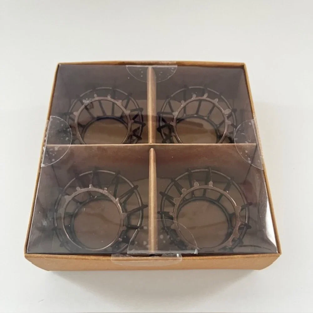 Kirkland's Bronze Metal Cage Napkin Rings - Set of 4